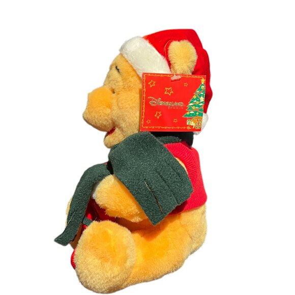 Disneyland Paris Winnie The Pooh Christmas Plush Bear In Santa Outfit With Scarf - Picture 2 of 4